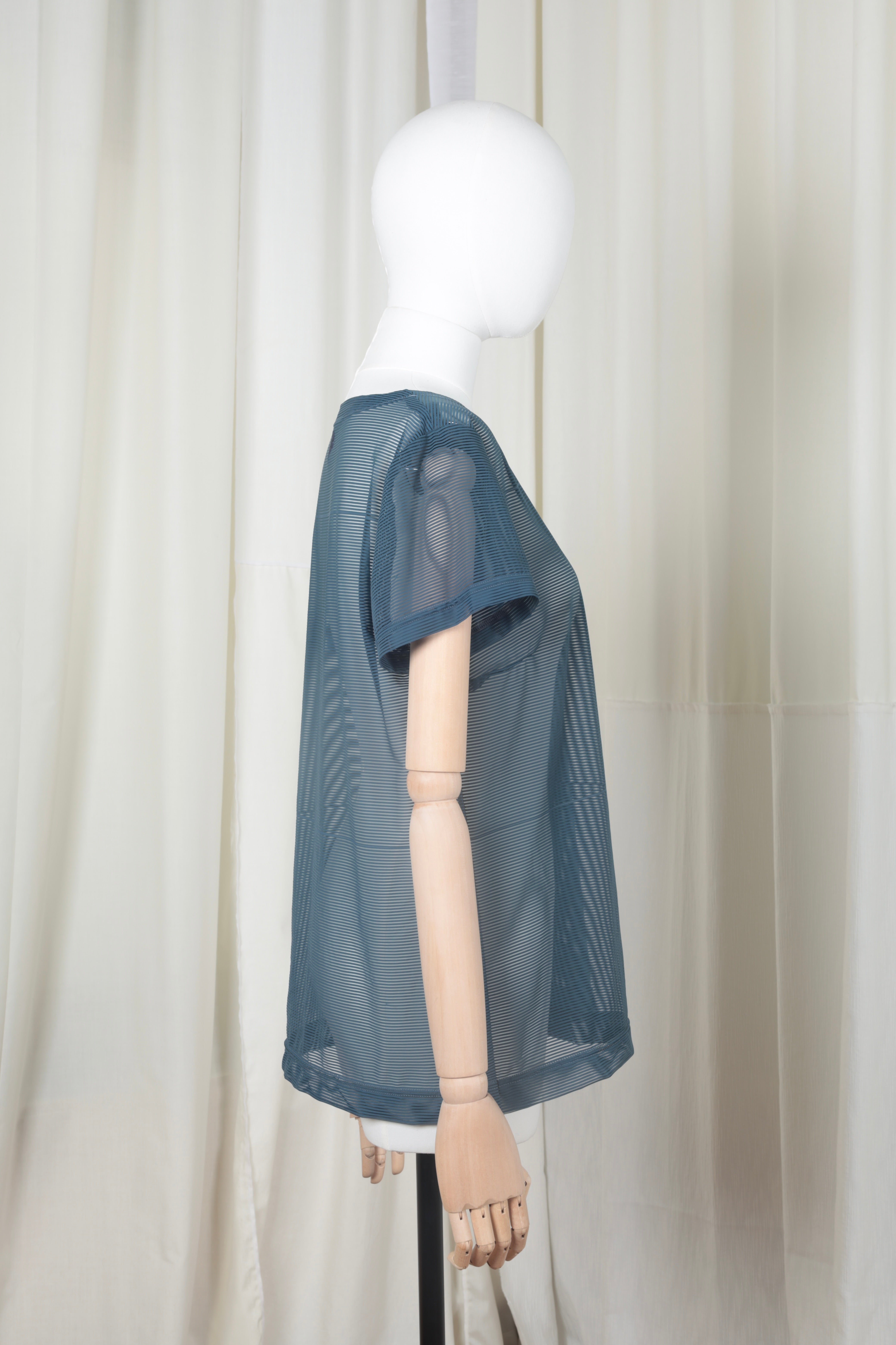 INDIA gestreept doorschijnend blauw