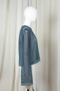 JULIET blauw gestreept doorschijnend zacht