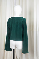 JULIET dennengroen jersey met lusjes