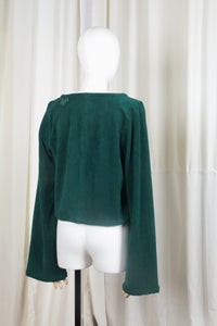 JULIET dennengroen jersey met lusjes