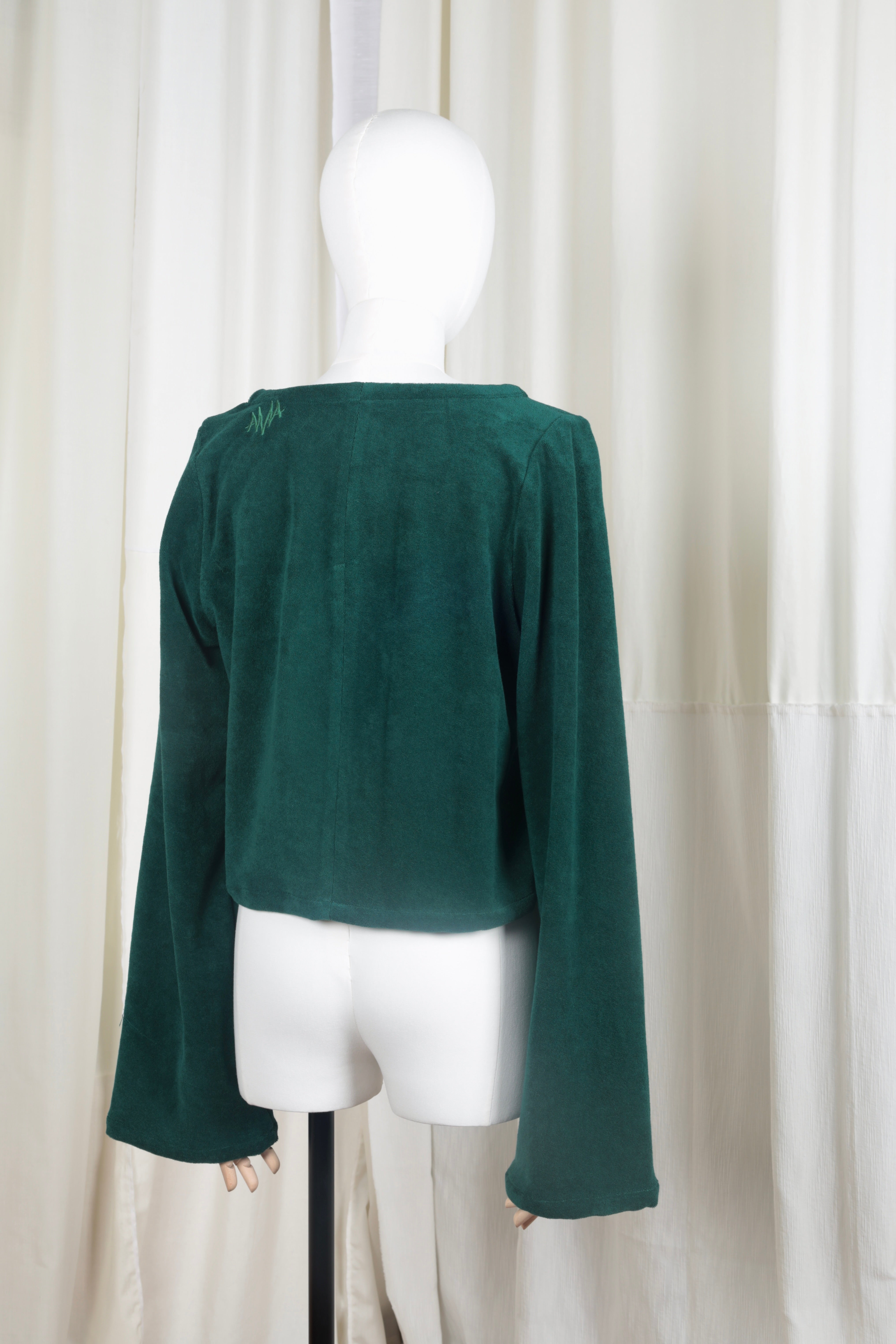 JULIET dennengroen jersey met lusjes