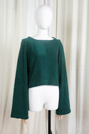 JULIET dennengroen jersey met lusjes
