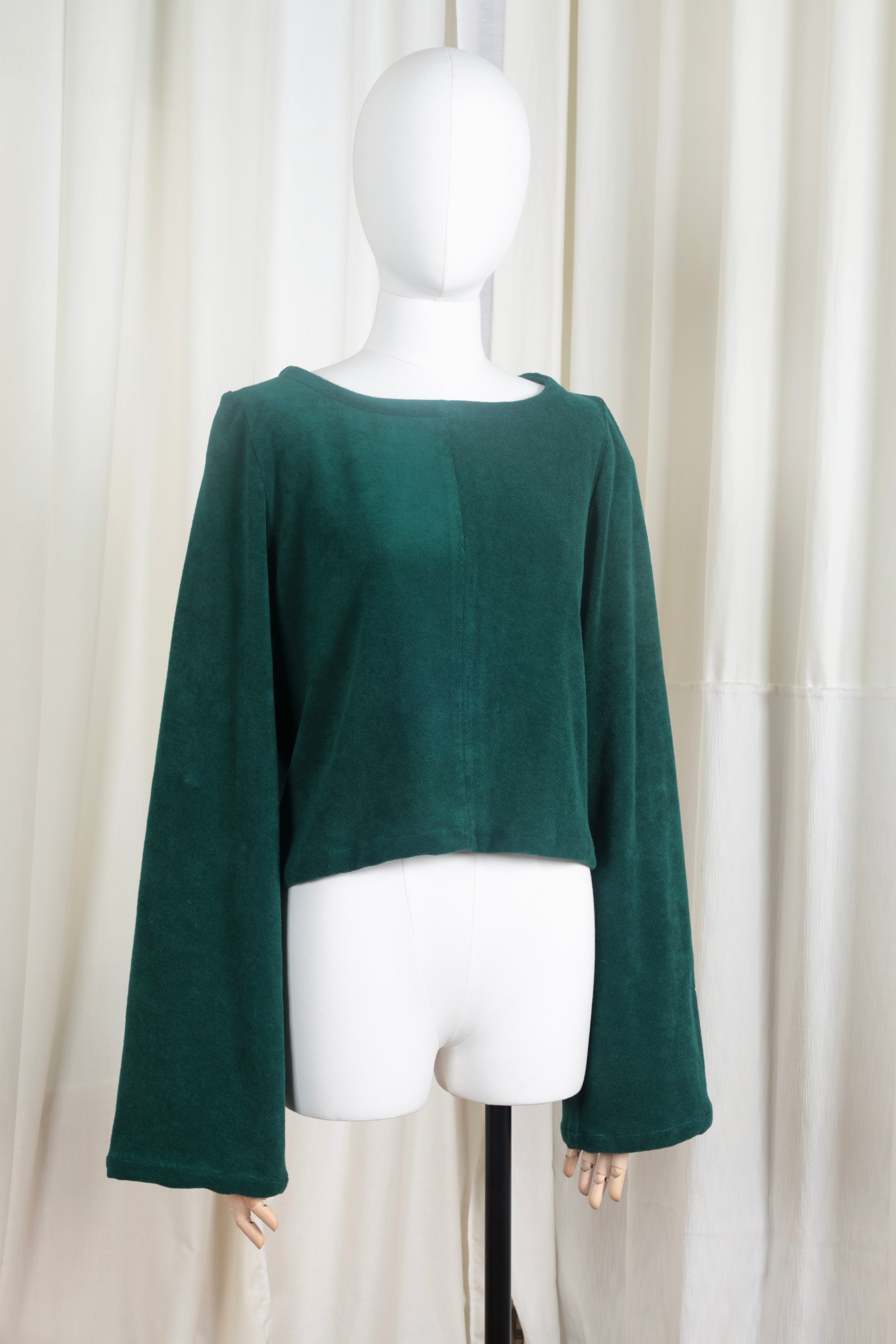 JULIET dennengroen jersey met lusjes