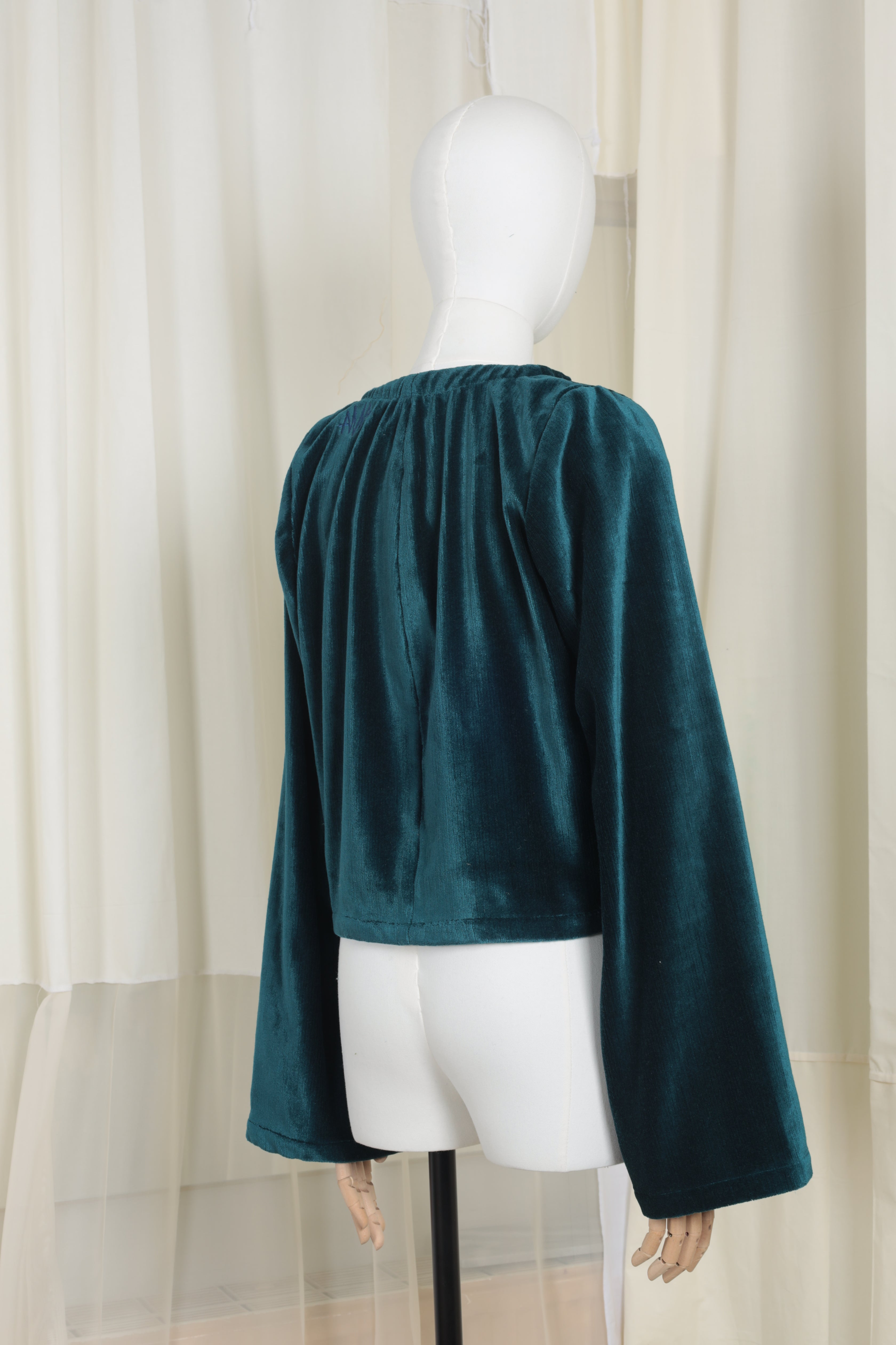 JULIET appelblauwzeegroen velours